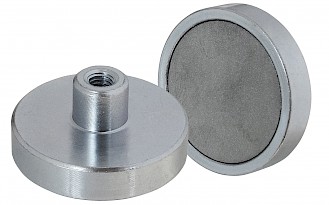 Ferrite Shallow Pot Magnets with Threaded hole